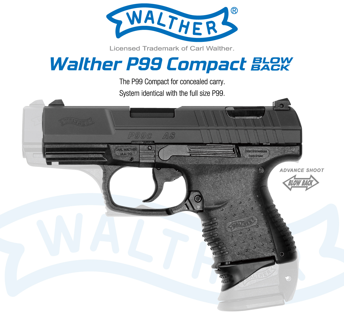 人気最安値MARUZEN(マルゼン)ガスブローバックハンドガン WALTHER P99(ワルサー) ジャンク ガスガン